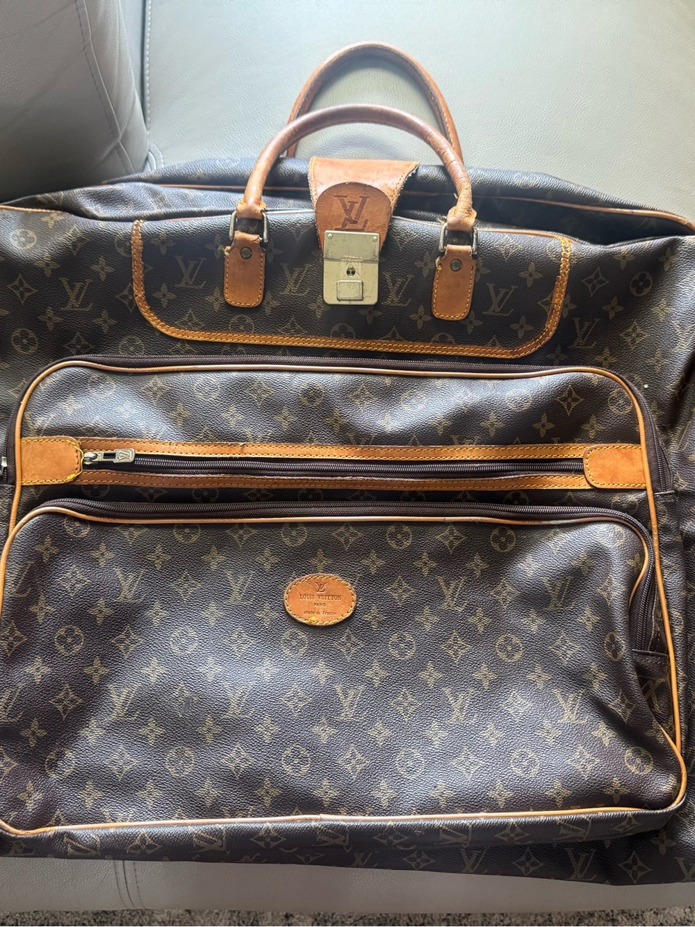 Louis Vuitton Monogram Canvas Carry-On with Tan Leather Trim